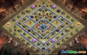 Best Anti 2 Stars TH12 War Base Link - Clash of Clans #25626