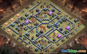 Best Anti 2 Stars TH13 War Base | Hybrid & Link Guide #25733