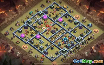 Best Anti 2 Stars TH13 War Base with Link - Clash of Clans #21067