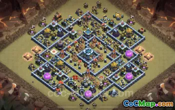 Best Anti 2 Stars TH13 War Base with Link - Clash of Clans #25739