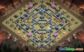 Best Anti 2 Stars TH13 War Base with Link - Clash of Clans #25930