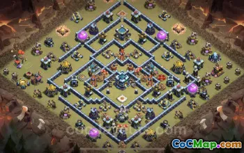 Best Anti 2 Stars TH13 War Base with Link - Clash of Clans #25932