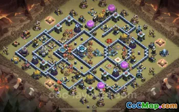Best Anti 2 Stars TH13 War Base with Link & Tips #25784