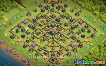Best Anti 2 Stars TH14 Base - Hybrid Link for Clash of Clans #21474