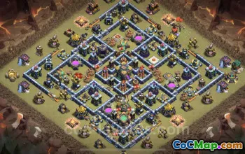 Best Anti 2 Stars TH14 War Base - Legend League Link #21758