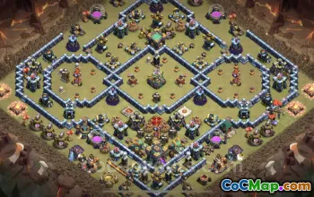 Best Anti 2 Stars TH14 War Base with Link - Clash of Clans #21638