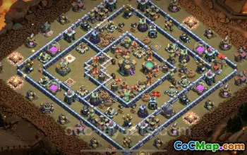 Best Anti 2 Stars TH14 War Base with Link - Clash of Clans #26059
