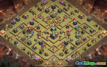 Best Anti 2 Stars TH14 War Base with Link - Clash of Clans #26231