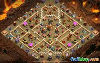 Best Anti 2 Stars TH16 War Base Link - Clash of Clans 2025 #22200