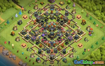 Best Anti 2 Stars TH17 Base - Hybrid Design for 2025 #26732