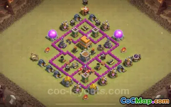Best Anti 2 Stars TH6 Base 2024 - Link & Strategy #18355