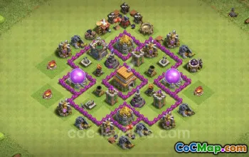 Best Anti 2 Stars TH6 Base - Clash of Clans Defense Guide #23725