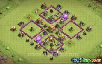 Best Anti 2 Stars TH6 Base Copy - Clash of Clans #23719