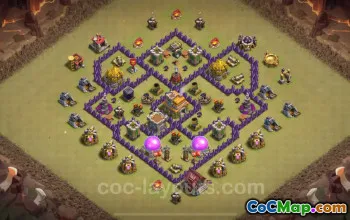 Pangkalan Perang TH7 Anti Bintang 2 Terbaik 2024 - Clash of Clans #18572