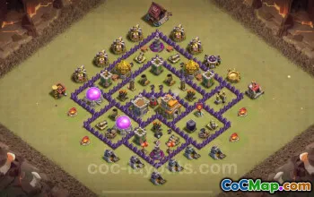 Beste Anti-2-Sterne-TH7-Kriegsbasis 2024 – Hybrid-Link und Tipps #18567