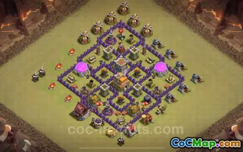 Best Anti 2 Stars TH7 War Base 2025 - Clash of Clans #26570