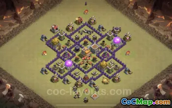 Pangkalan Perang TH7 Anti Bintang 2 Terbaik - Clash of Clans #18690