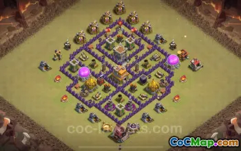 Best Anti 2 Stars TH7 War Base Link 2025 - Clash of Clans #24037