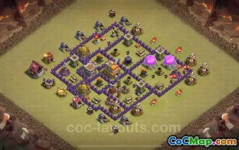 Best Anti 2 Stars TH7 War Base & Link - Clash of Clans 2024 #18830