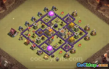 Best Anti 2 Stars TH7 War Base with Link - Clash of Clans 2024 #18853