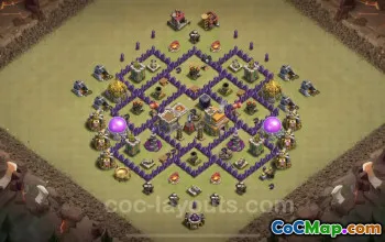 Best Anti 2 Stars TH7 War Base with Link - Clash of Clans #24018