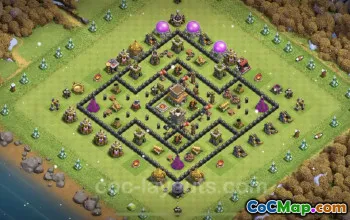 Best Anti 2 Stars TH8 Base - Clash of Clans Defense #24568