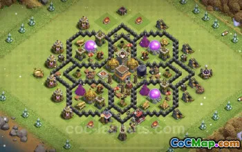 Best Anti 2 Stars TH8 Base - Clash of Clans Defense Guide #24564