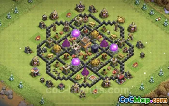 Best Anti 2 Stars TH8 Hybrid Base - Clash of Clans #24356