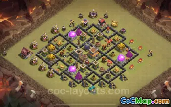 Best Anti 2 Stars TH8 War Base 2024 - Clash of Clans #18949