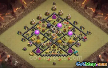 Best Anti 2 Stars TH8 War Base 2024 - Clash of Clans #19239