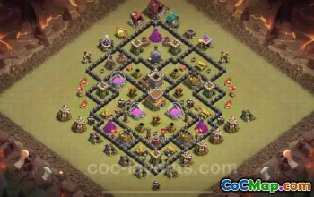 Best Anti 2 Stars TH8 War Base 2025 | Clash of Clans Link #26725