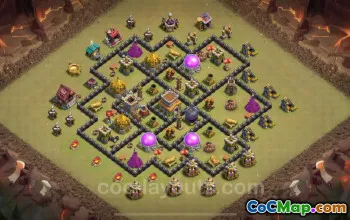 Best Anti 2 Stars TH8 War Base 2025 - Hybrid Copy & Link #26636