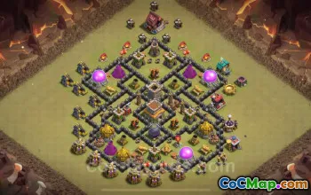 Best Anti 2 Stars TH8 War Base 2025 - Hybrid Layout Guide #26649