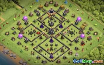 Best Anti 2 Stars TH9 Base 2023 - Clash of Clans Defense #19527