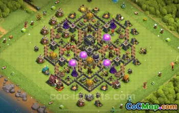 Best Anti 2 Stars TH9 Base - Hybrid & Link 2024 #19329
