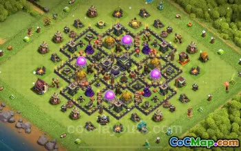 Best Anti 2 Stars TH9 Base Link - Hybrid Defense 2024 #19360