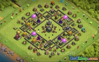 Best Anti 2 Stars TH9 Hybrid Base 2025 - Clash of Clans #19615
