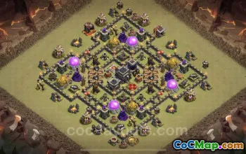 Best Anti 2 Stars TH9 War Base 2023 - Hybrid Link #19408