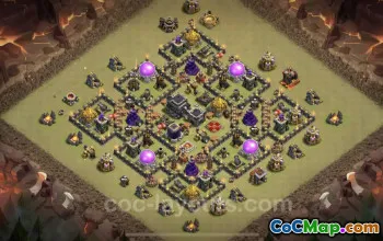 Best Anti 2 Stars TH9 War Base - Hybrid & Link Provided #24730