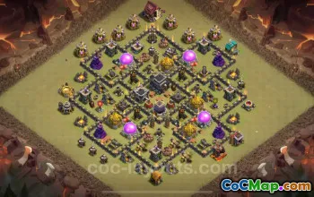 Best Anti 2 Stars TH9 War Base with Link - Clash of Clans 2024 #19294