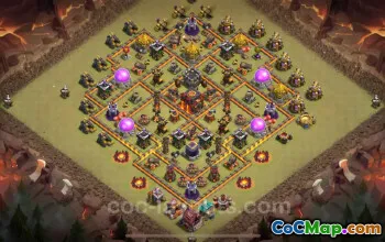 Best Anti 2 Stars War Base TH10 - Clash of Clans 2025 #19648
