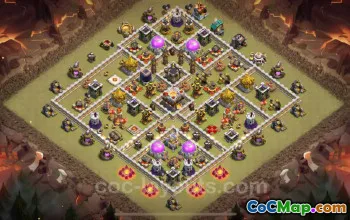 Best Anti 2 Stars War Base TH11 - Clash of Clans 2024 #25265