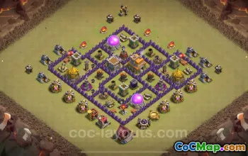 Best Anti 2 Stars War Base TH7 - Hybrid Link 2024 #18857
