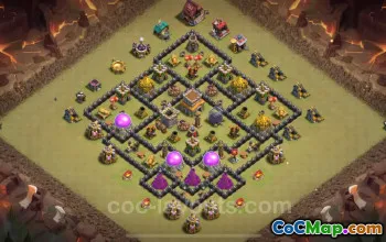 Best Anti 2 Stars War Base TH8 - Clash of Clans 2024 #18885