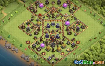 Best Anti 3 Star TH10 Hybrid Base - Clash of Clans #25012