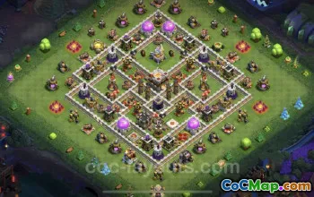 Best Anti 3 Star TH11 Base - Hybrid Link for Clash of Clans #20224