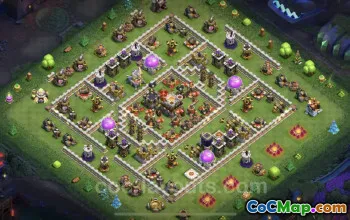 Best Anti 3 Star TH11 Hybrid Base - Clash of Clans #20379
