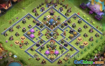 Best Anti 3 Star TH12 Base - Hybrid Defense Copy #25645