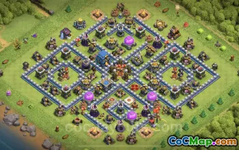 Best Anti 3 Star TH12 Hybrid Base - Clash of Clans #25604