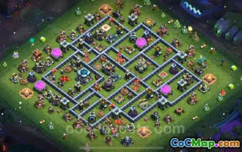 Best Anti 3 Star TH13 Base & Link - Clash of Clans 2024 #21002